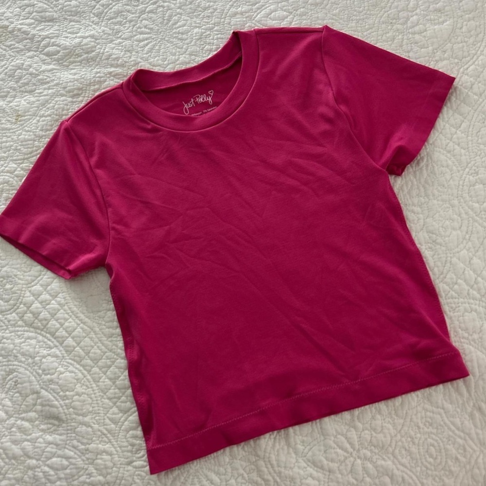 Just Polly Women's Short Sleeve Tee in Berry Pink